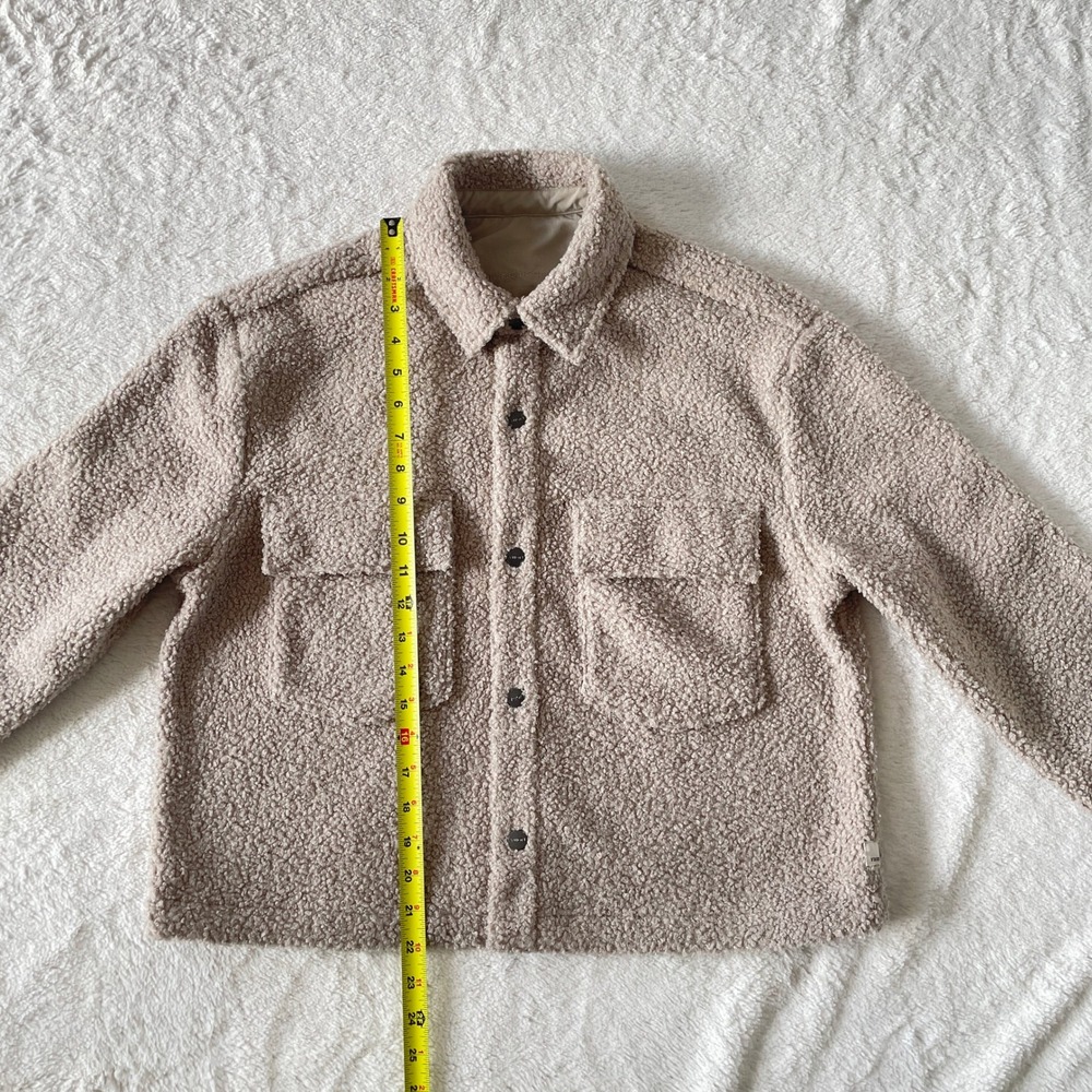 Vuori Sycamore Short Shirt Jacket Sherpa Dark‎ Salt Beige Size Small - Picture 7 of 15